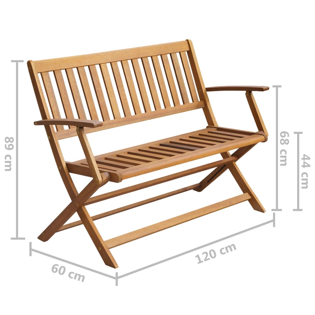 Tuinbank met kussen 120 cm massief acaciahout