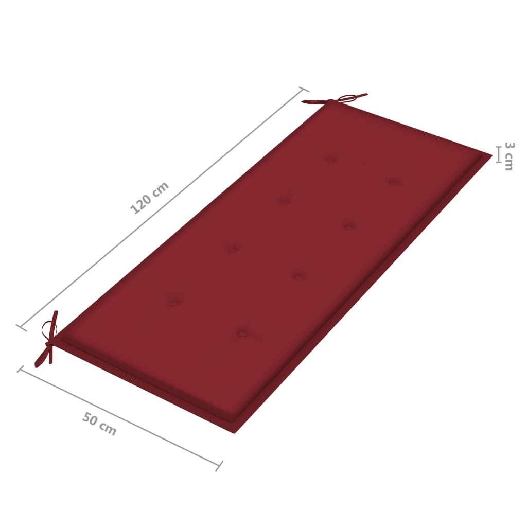 Tuinbank met kussen 120 cm massief acaciahout