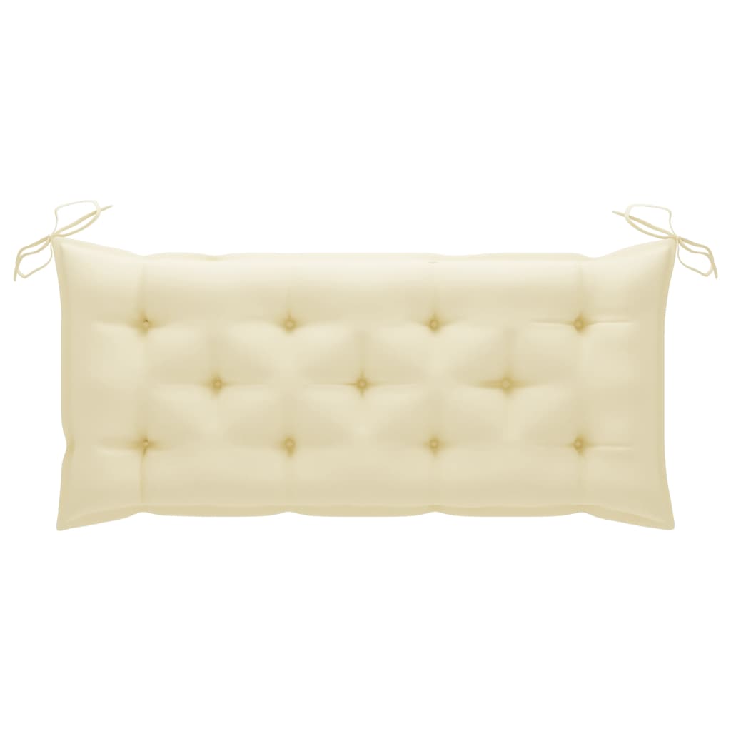 Banc de jardin avec coussin 120 cm en bois d'acacia massif