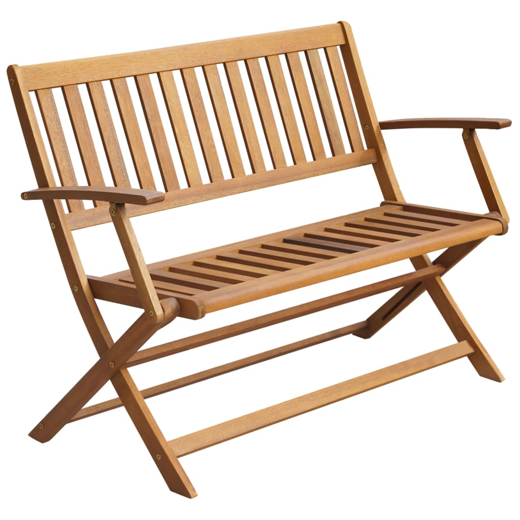 Banc de jardin avec coussin 120 cm en bois d'acacia massif