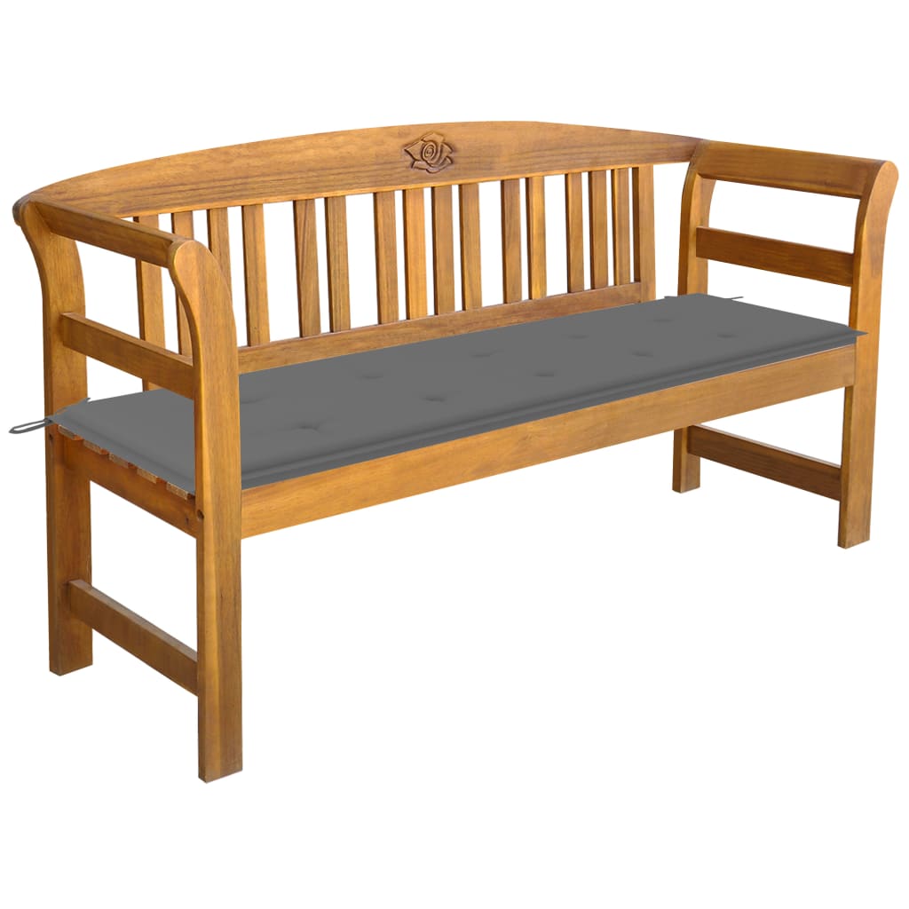 Banc de jardin avec coussin 157 cm en bois d'acacia massif