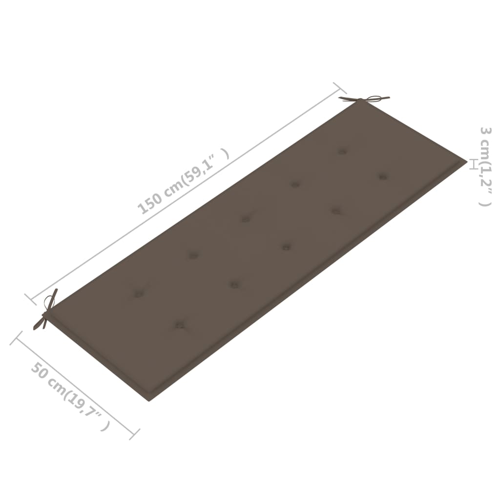 Tuinbank met kussen 157 cm massief acaciahout