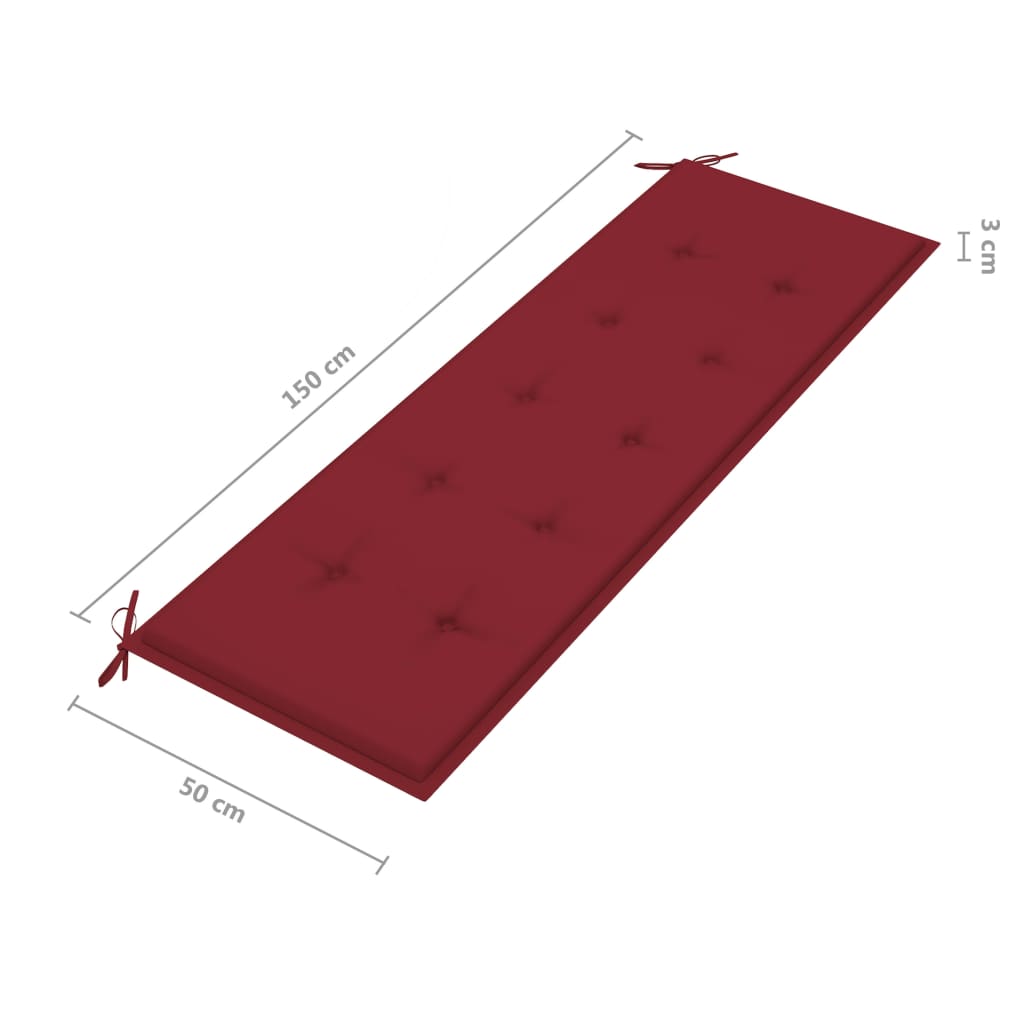 Tuinbank met kussen 157 cm massief acaciahout