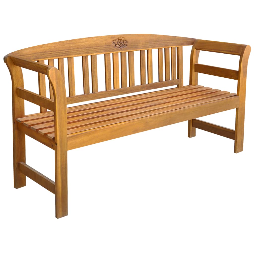 Banc de jardin avec coussin 157 cm en bois d'acacia massif