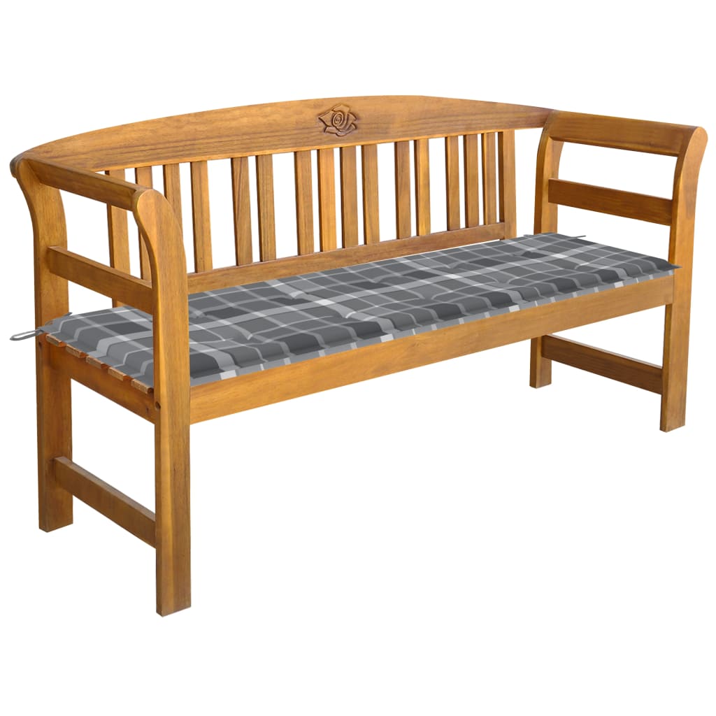 Banc de jardin avec coussin 157 cm en bois d'acacia massif