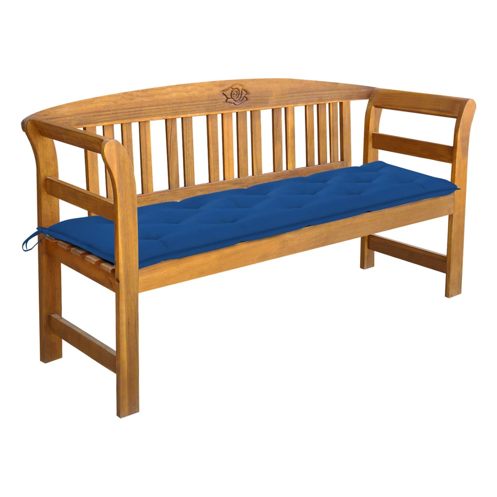 Banc de jardin avec coussin 157 cm en bois d'acacia massif