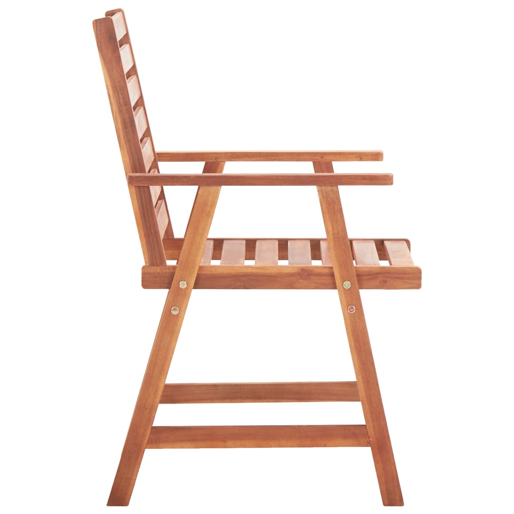 Chaises de jardin 4 pcs avec coussins en bois d'acacia massif