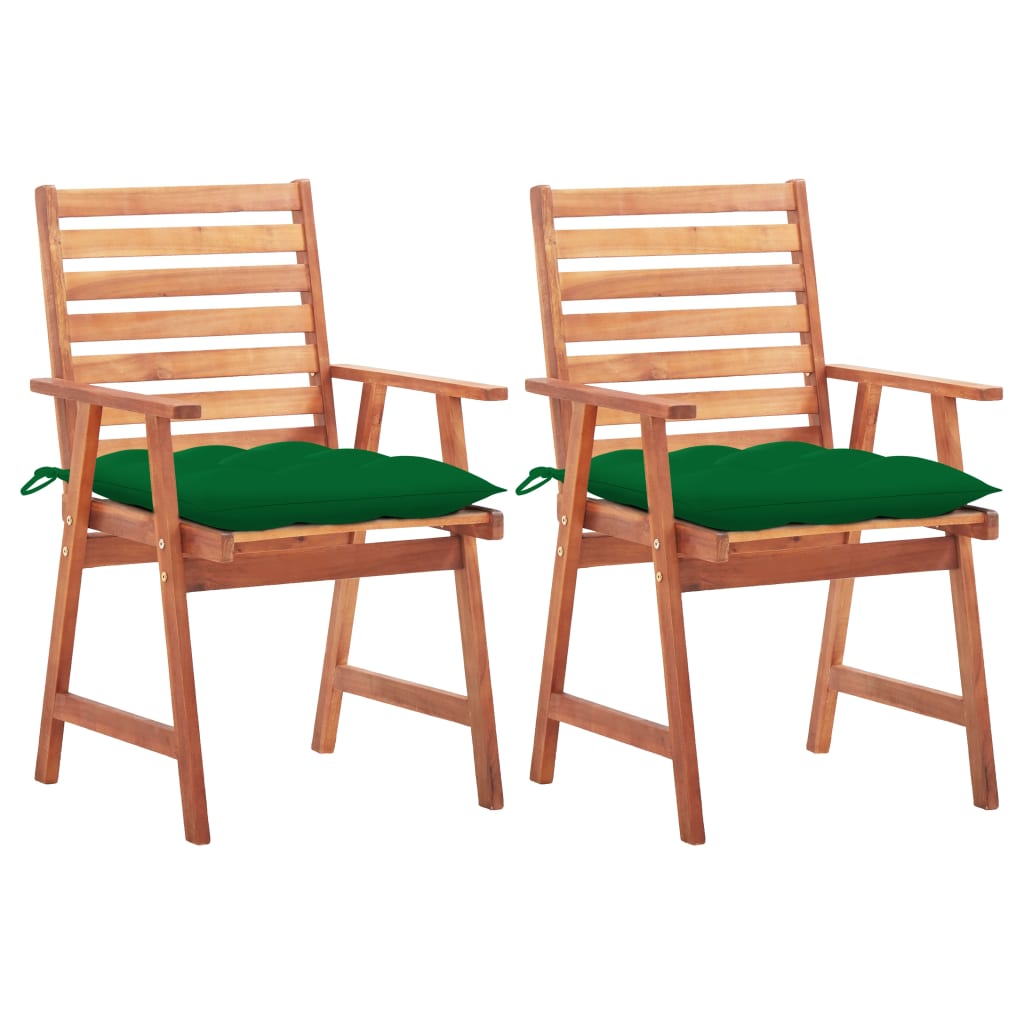 Chaises de jardin 4 pcs avec coussins en bois d'acacia massif