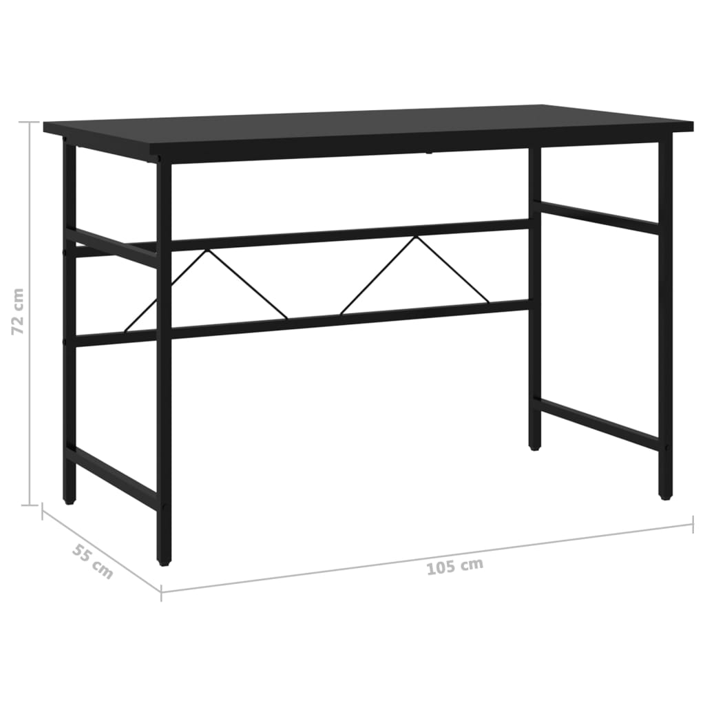 Bureau d'ordinateur 105x55x72 cm MDF et métal