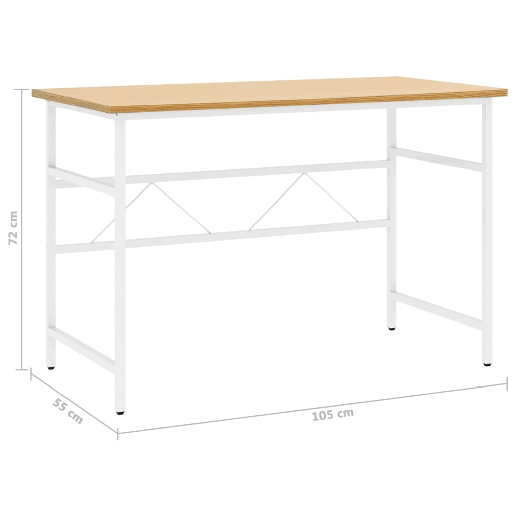 Bureau d'ordinateur 105x55x72 cm MDF et métal