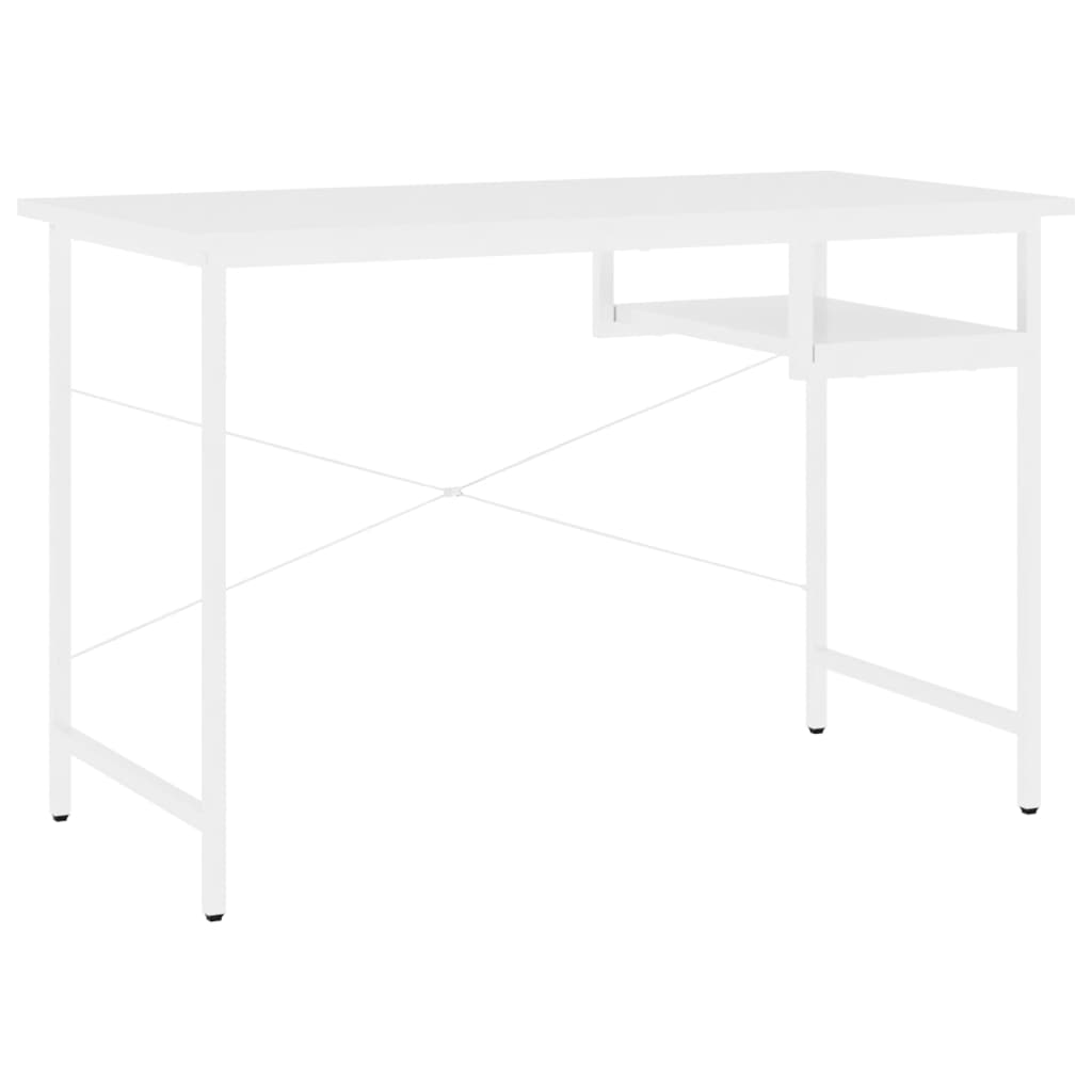 Bureau d'ordinateur 105x55x72 cm MDF et métal chêne clair blanc