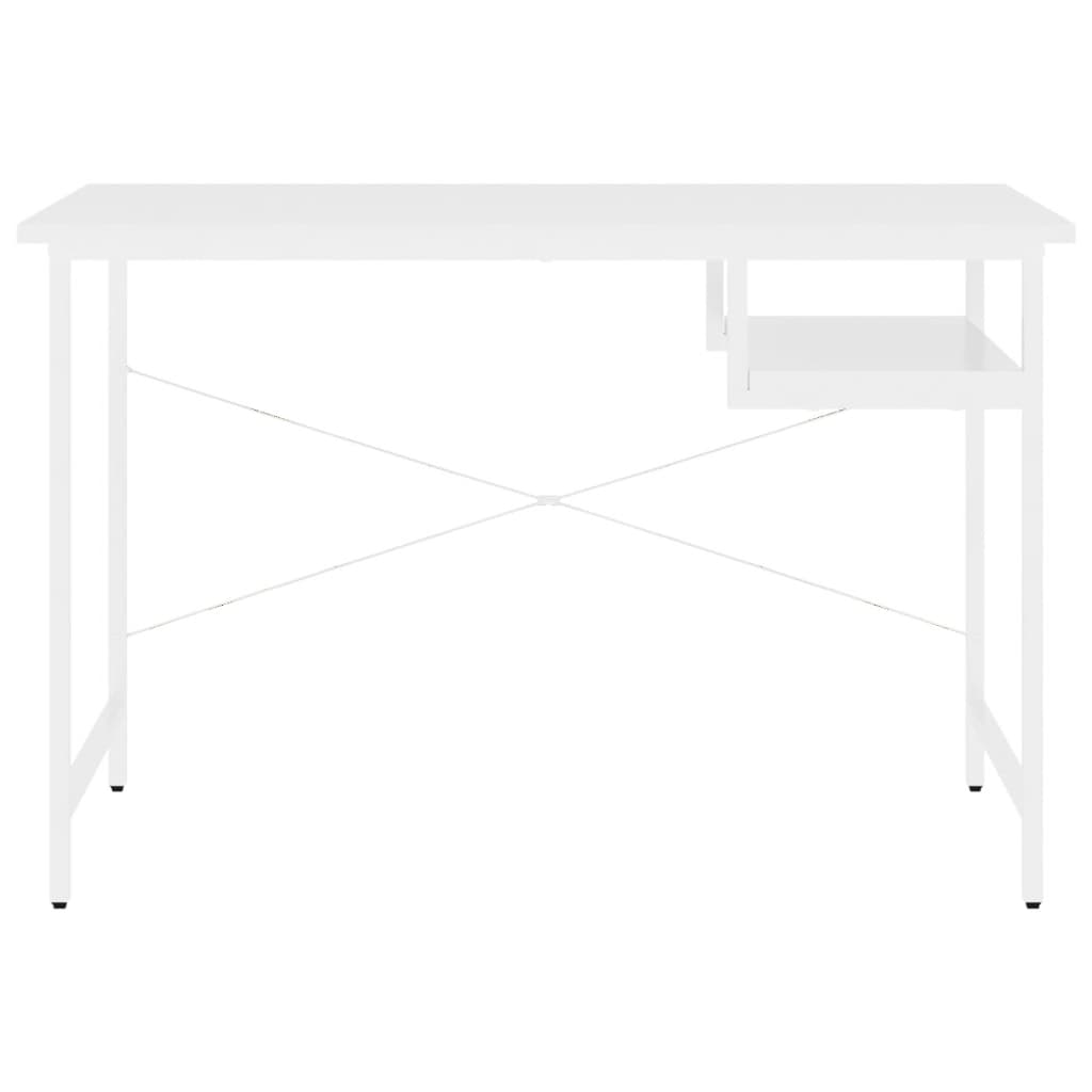 Bureau d'ordinateur 105x55x72 cm MDF et métal chêne clair blanc