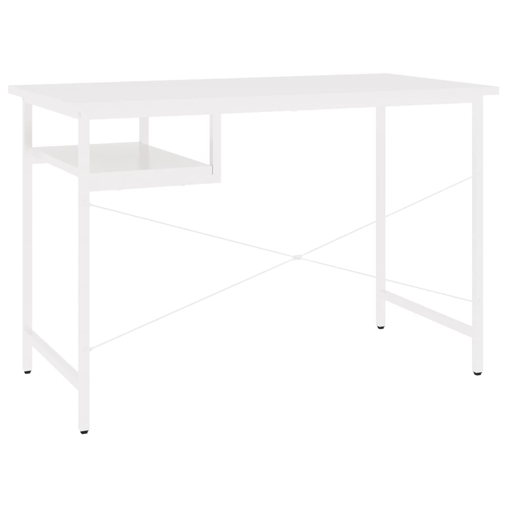 Bureau d'ordinateur 105x55x72 cm MDF et métal chêne clair blanc