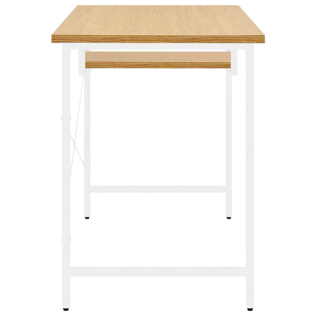 Bureau d'ordinateur 105x55x72 cm MDF et métal chêne clair blanc