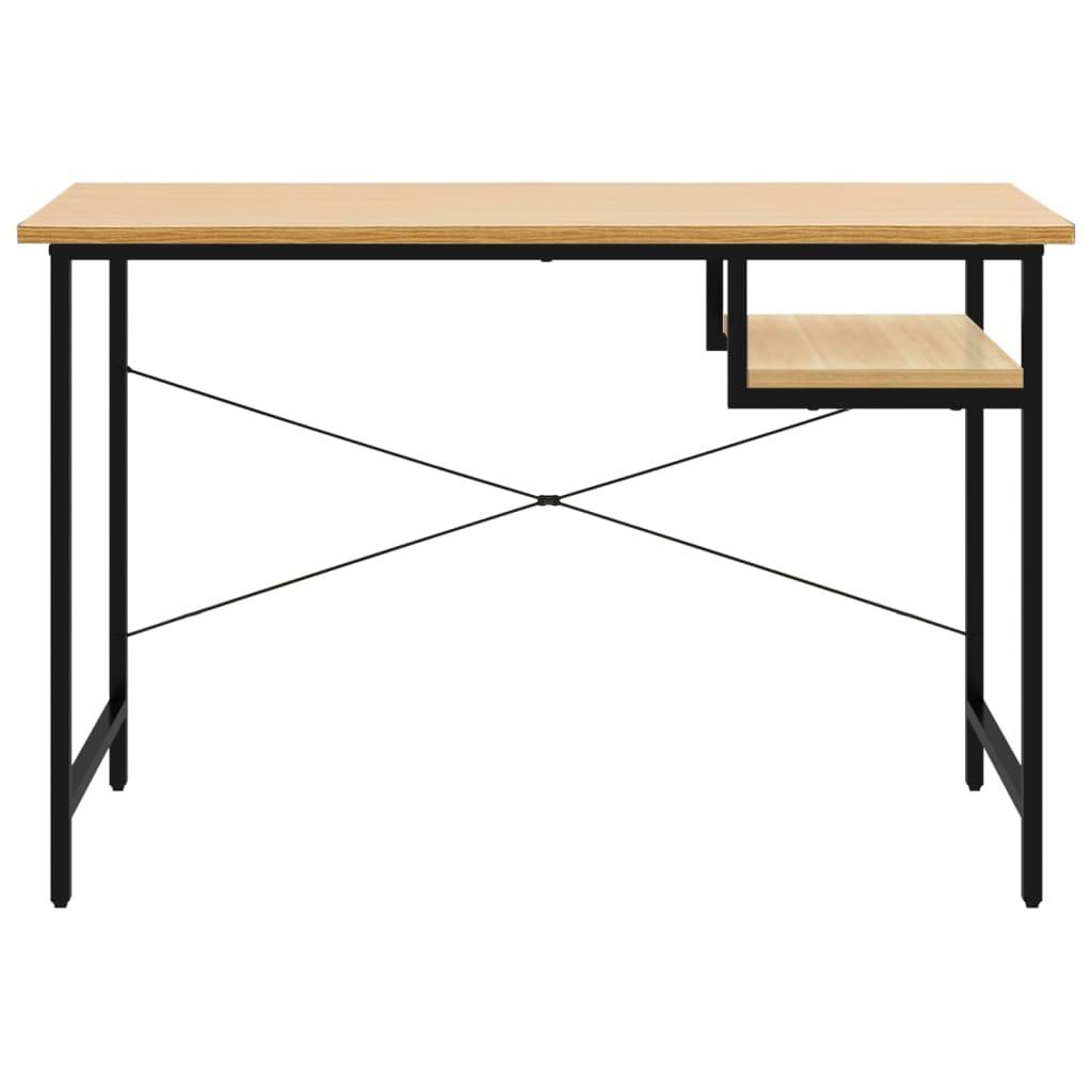 Bureau d'ordinateur 105x55x72 cm MDF et métal chêne clair blanc