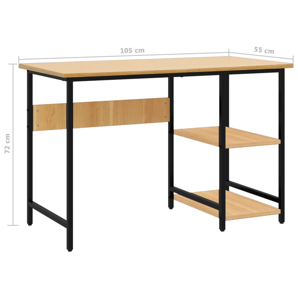 Bureau d'ordinateur 105x55x72 cm MDF et métal