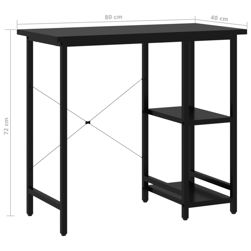 Bureau d'ordinateur 80x40x72 cm MDF métal chêne clair