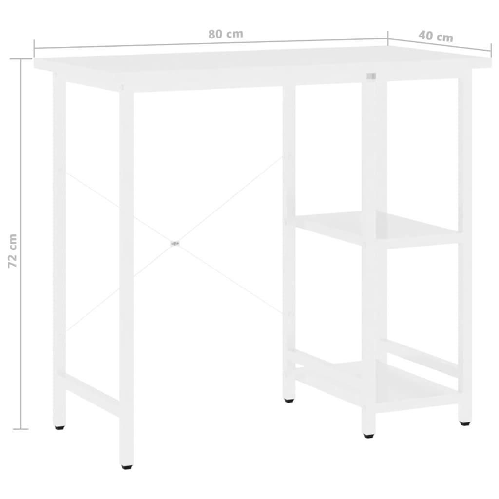 Bureau d'ordinateur 80x40x72 cm MDF métal chêne clair