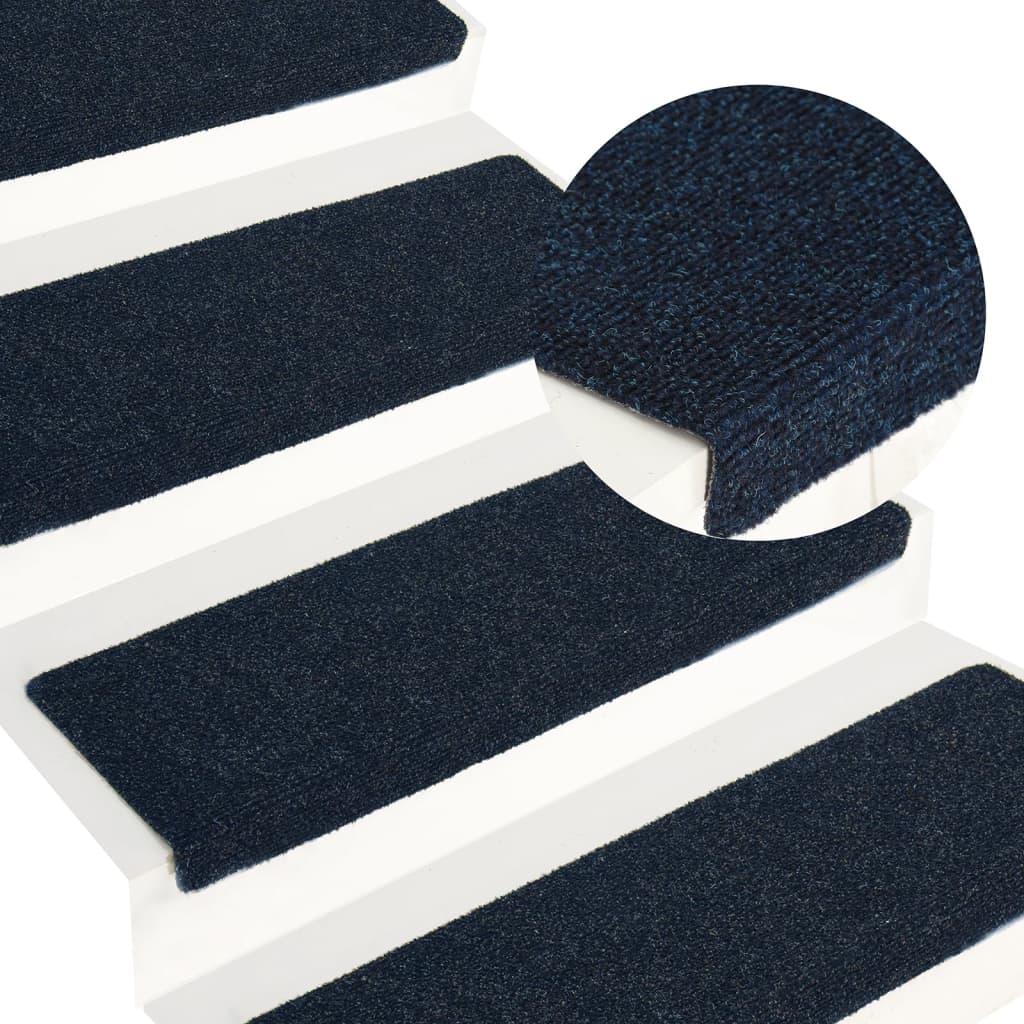 Tapis d'escalier 15 pcs 65x21x4 cm feutre aiguilleté