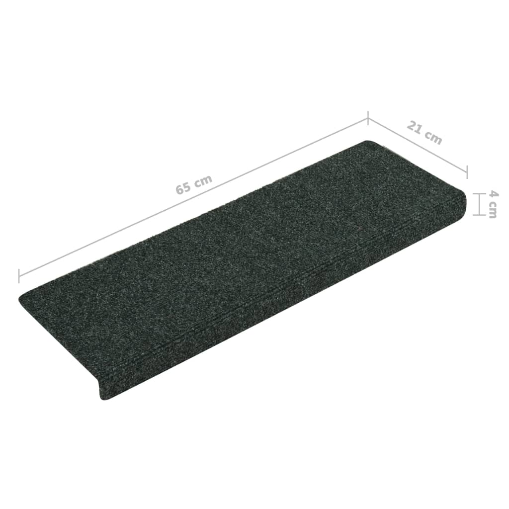 Tapis d'escalier 15 pcs 65x21x4 cm feutre aiguilleté