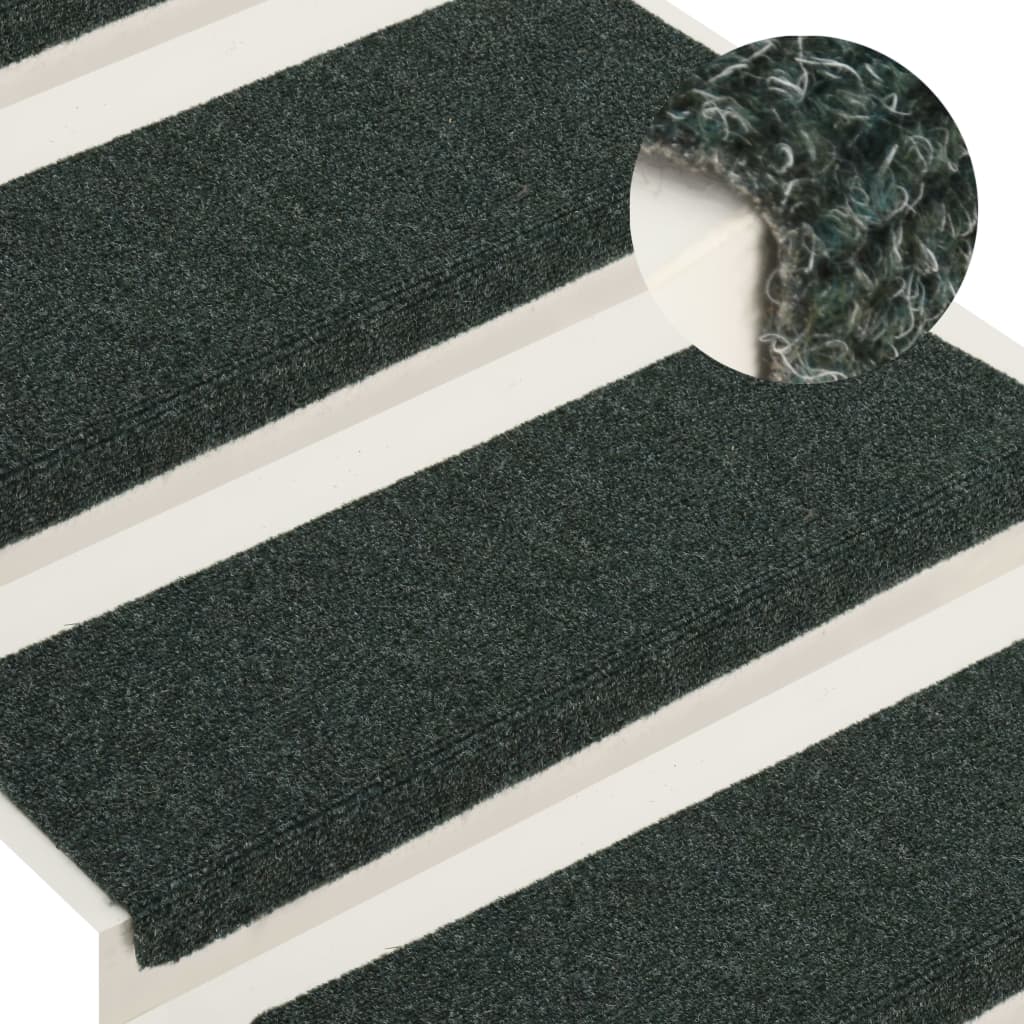 Tapis d'escalier 15 pcs 65x21x4 cm feutre aiguilleté