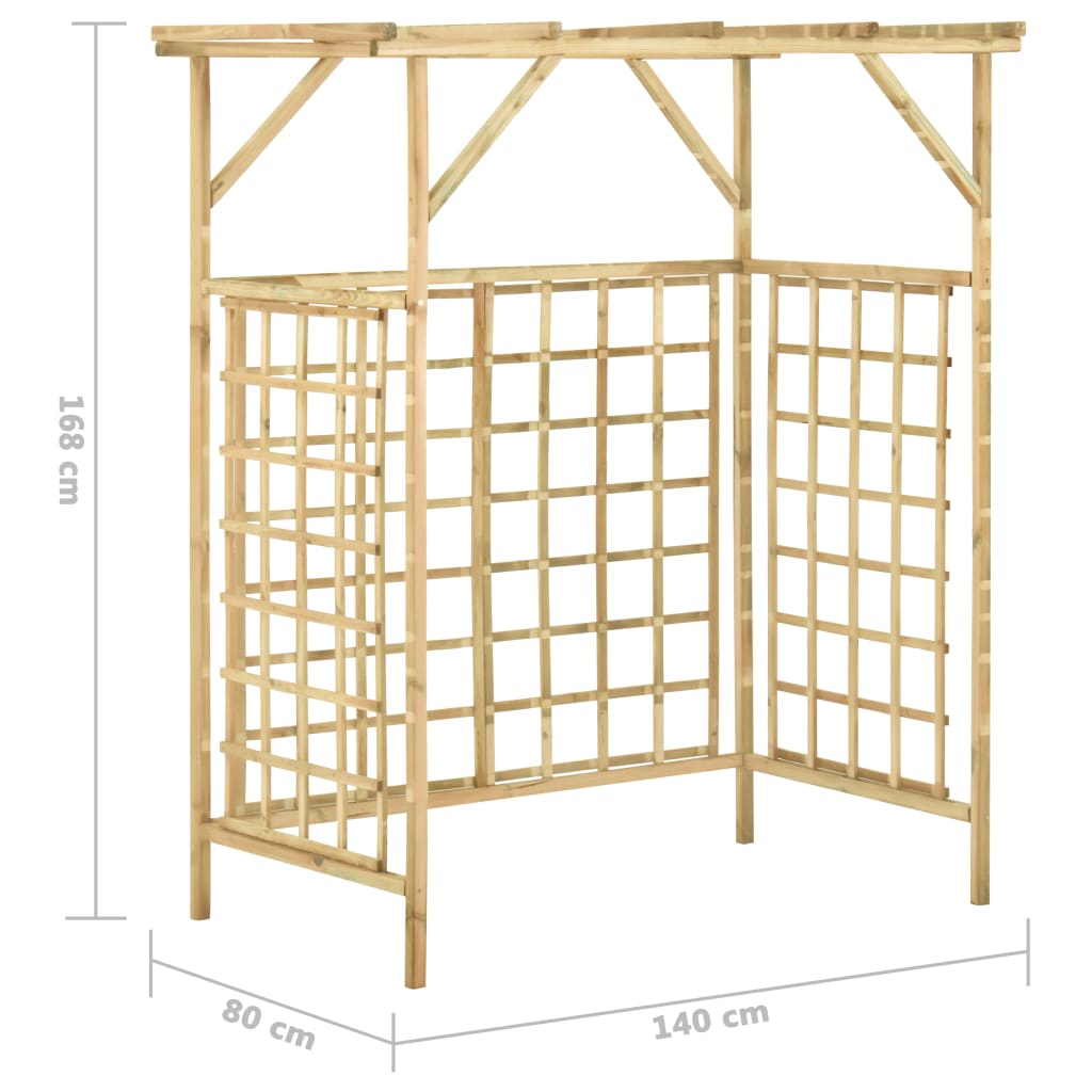 Pergola voor 2 containers geïmpregneerd grenenhout