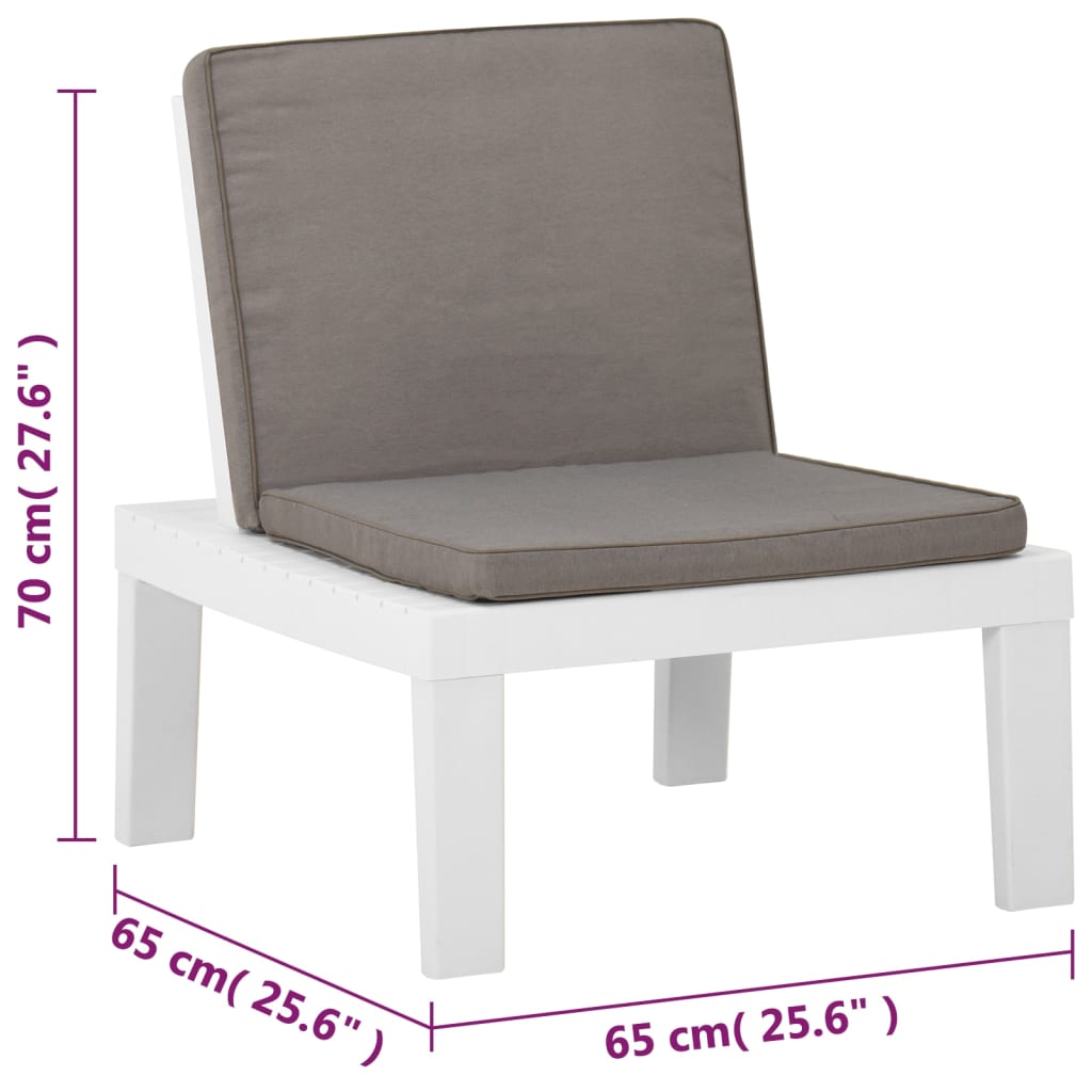 Chaise longue avec coussin en plastique