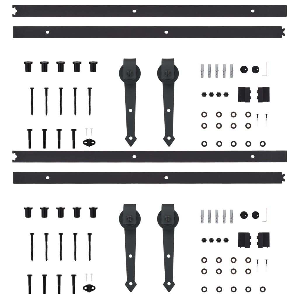 Ensembles de quincaillerie pour portes coulissantes 2 pcs 200 cm acier