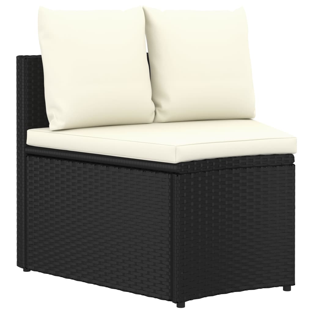 7-delige Loungeset met kussens poly rattan