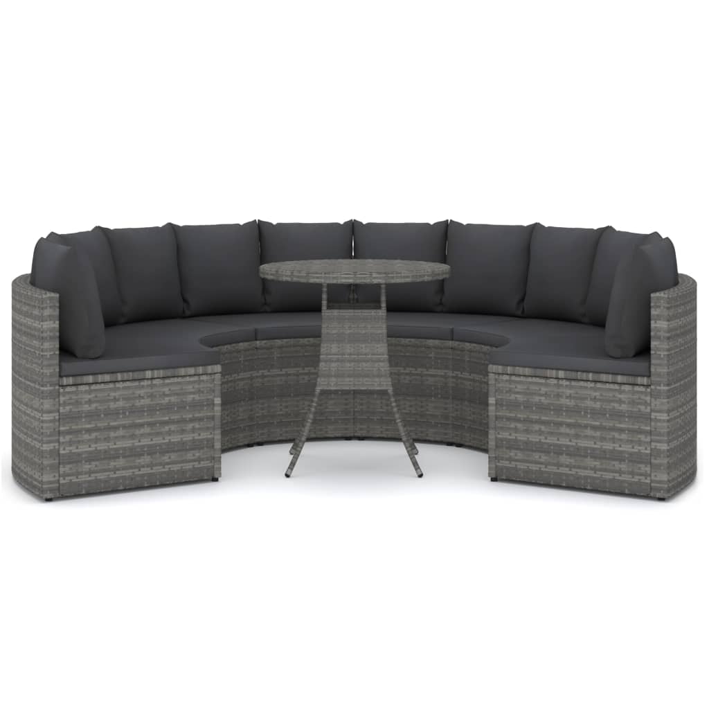 9-delige Loungeset met kussens poly rattan