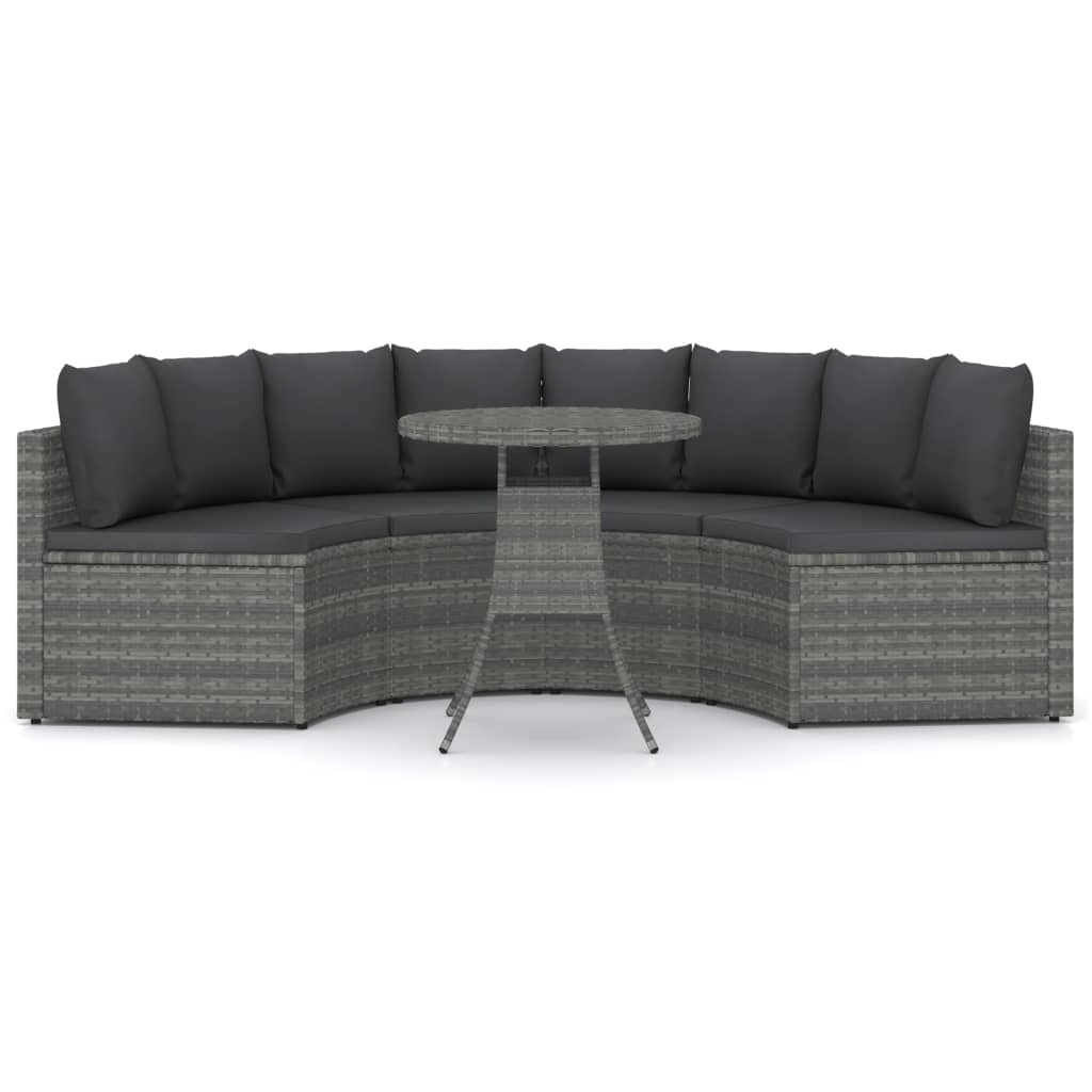 9-delige Loungeset met kussens poly rattan