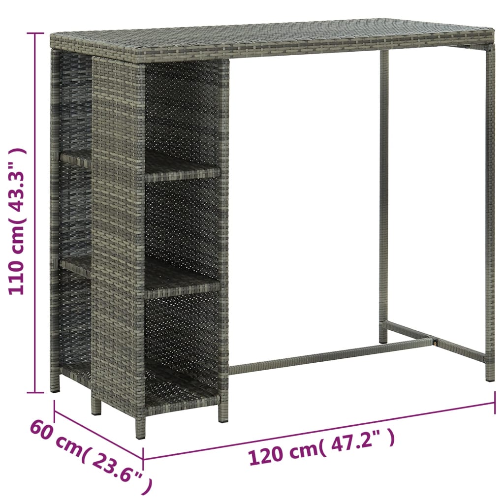 5-delige Tuinbarset met kussens poly rattan