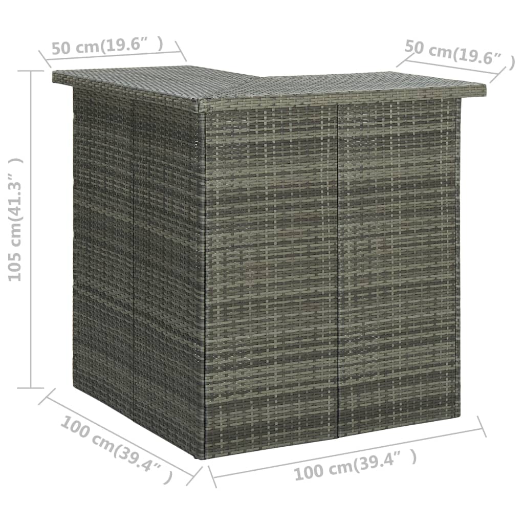 4-delige Tuinbarset met kussens poly rattan