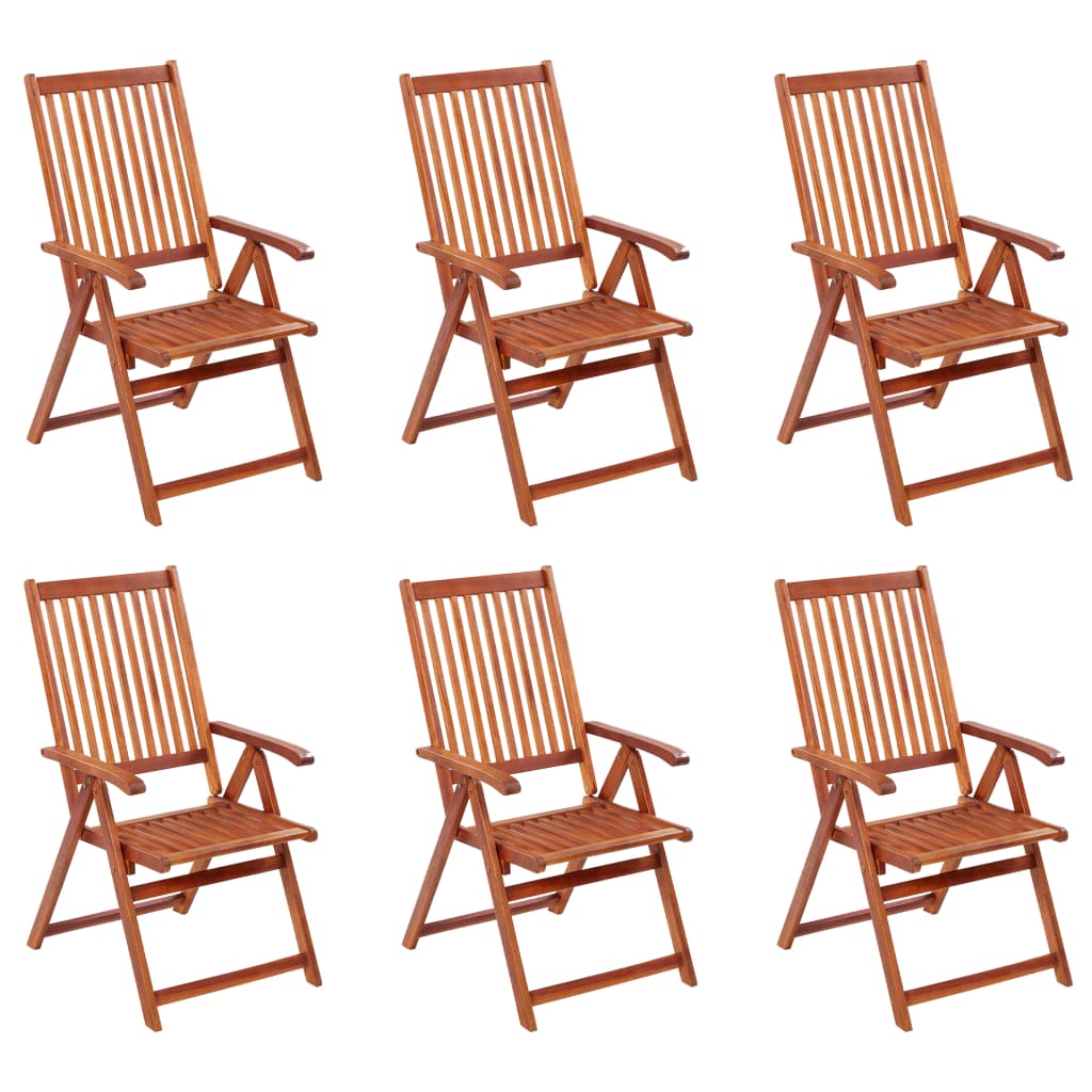 Chaises de jardin pliantes 3 pcs en bois d'acacia massif