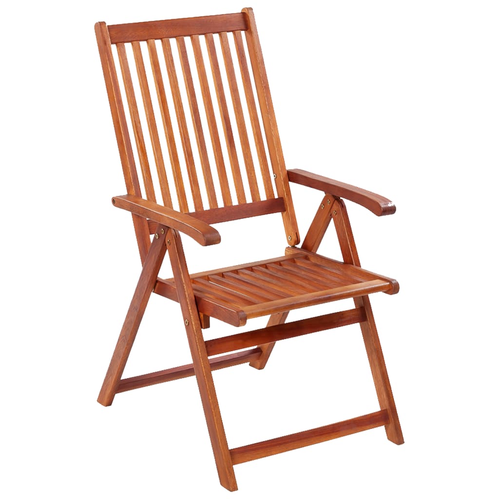 Chaises de jardin pliantes 3 pcs en bois d'acacia massif