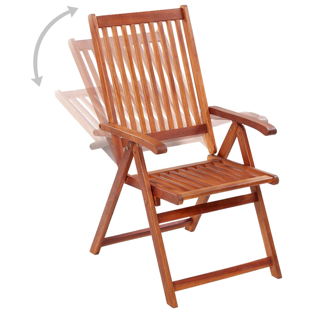 Chaises de jardin pliantes 3 pcs en bois d'acacia massif