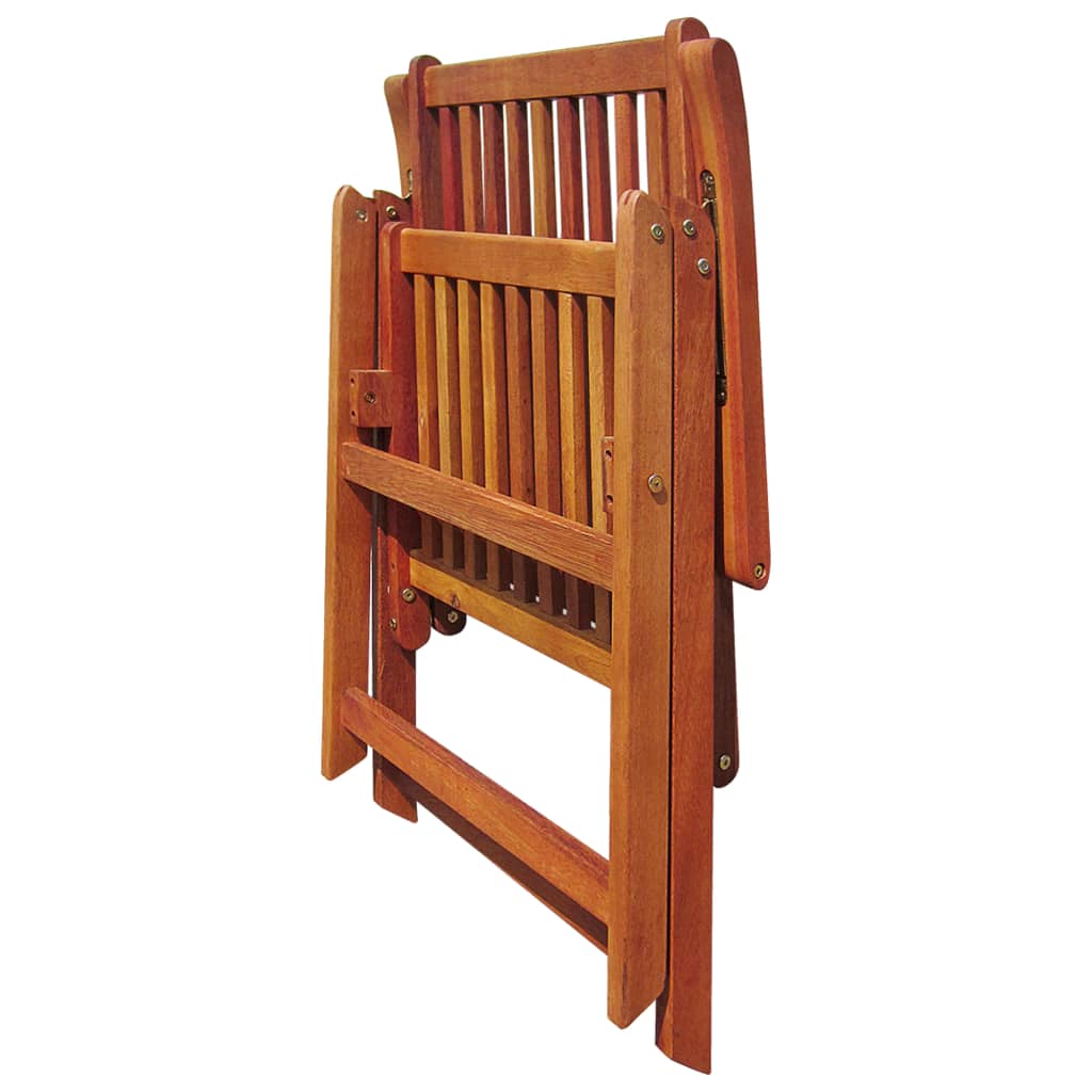 Chaises de jardin pliantes 3 pcs en bois d'acacia massif