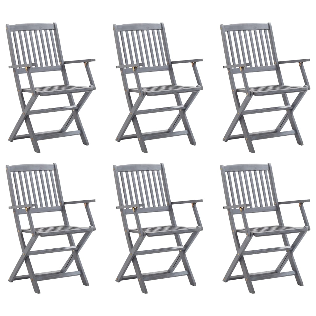 Chaises de jardin pliantes 4 pcs en bois d'acacia massif