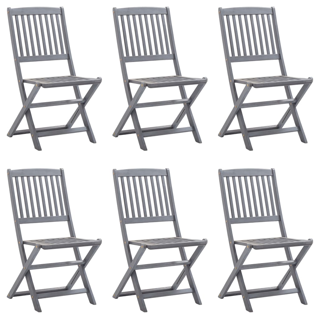 Chaises de jardin pliantes 4 pcs en bois d'acacia massif