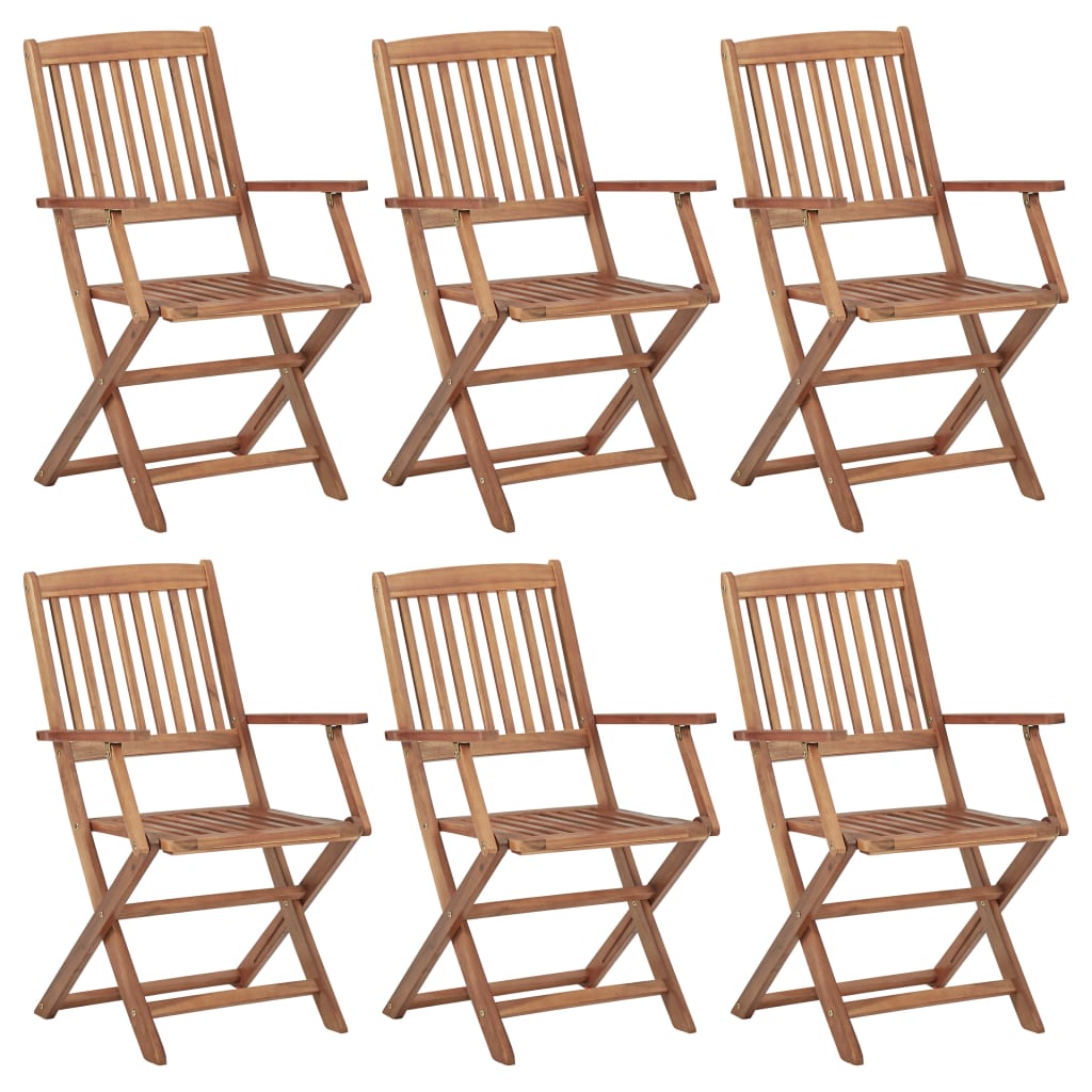 Chaises de jardin pliantes 4 pcs en bois d'acacia massif