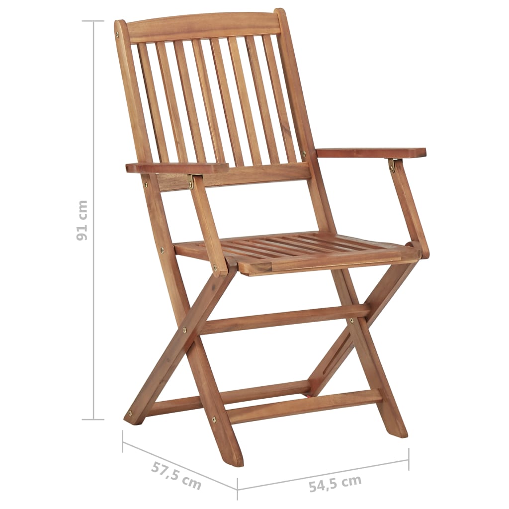 Chaises de jardin pliantes 4 pcs en bois d'acacia massif