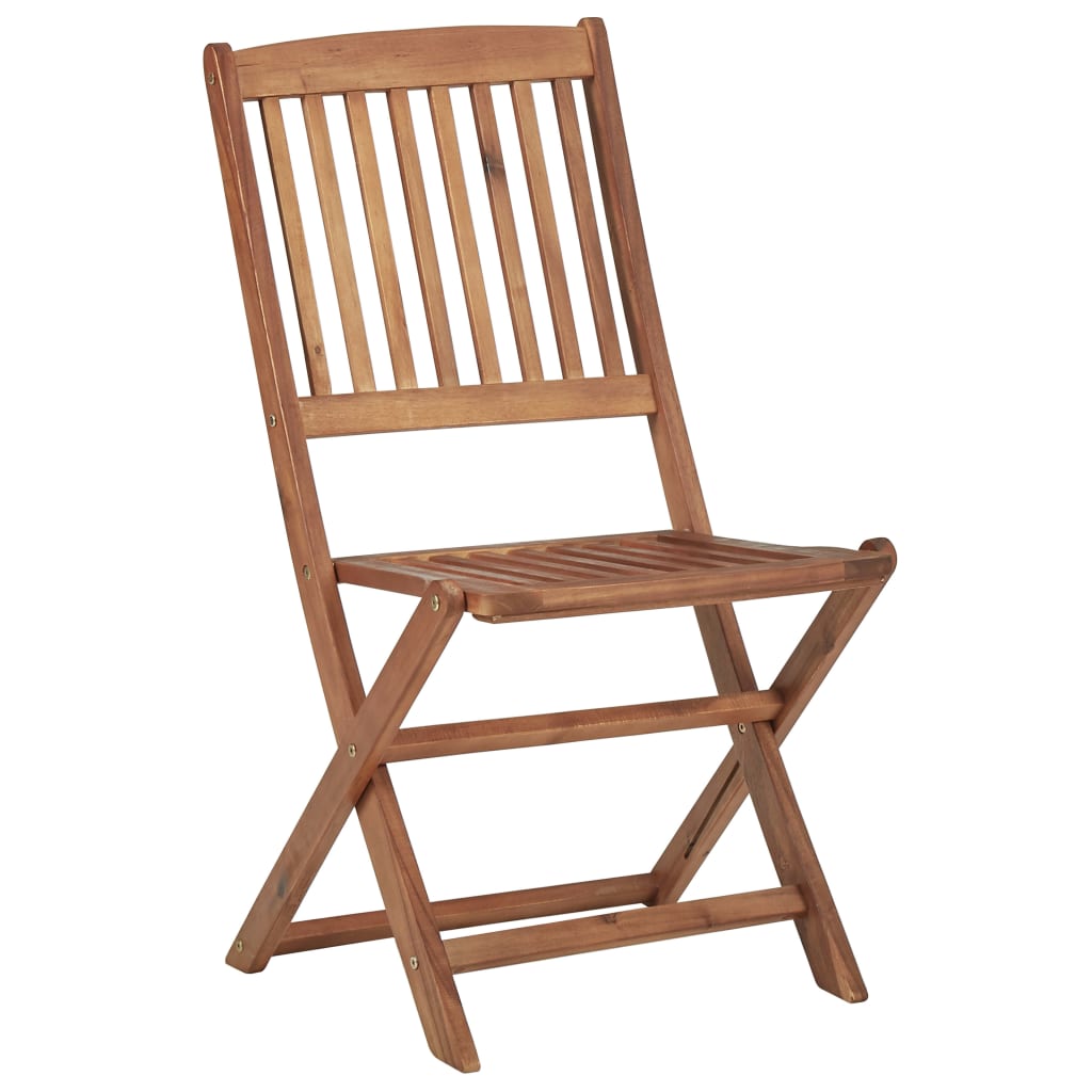 Chaises de jardin pliantes 4 pcs en bois d'acacia massif