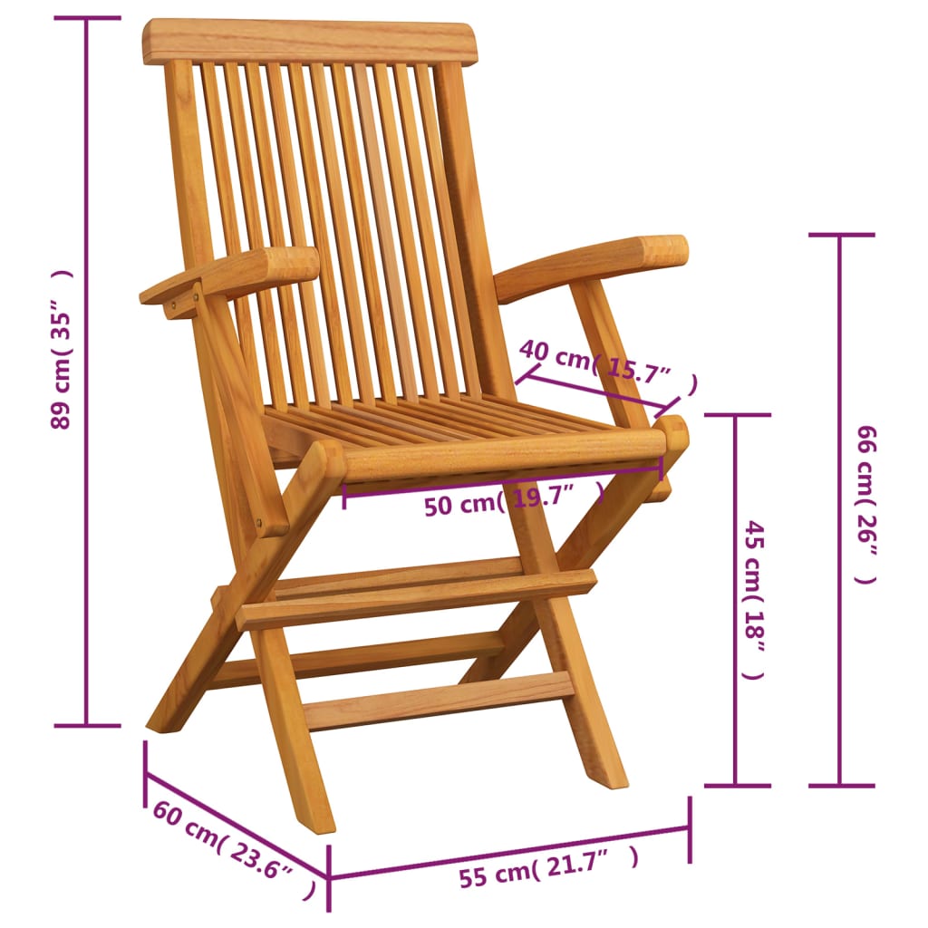 Tuinstoelen 4 st met groene kussens massief teakhout