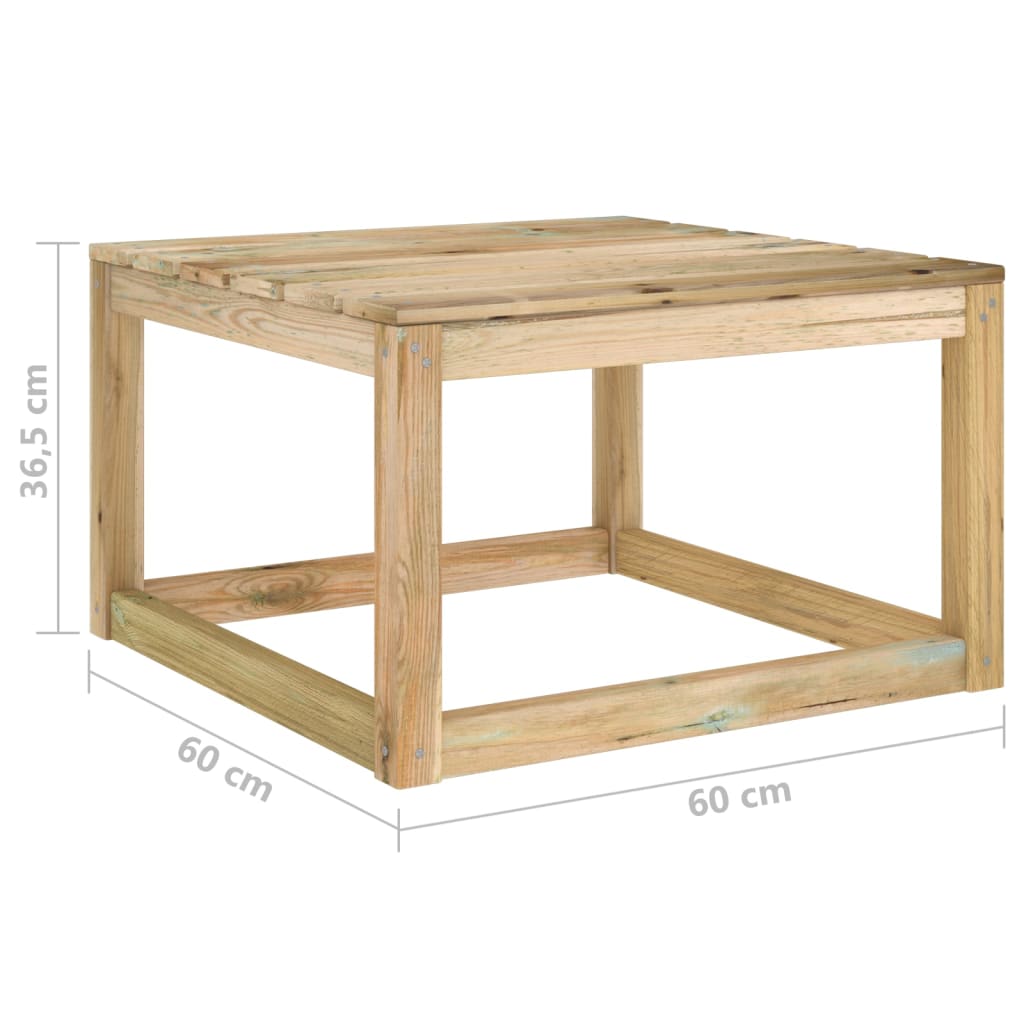 Tables de jardin 2 pcs palette 60x60x36,5 cm bois de pin imprégné