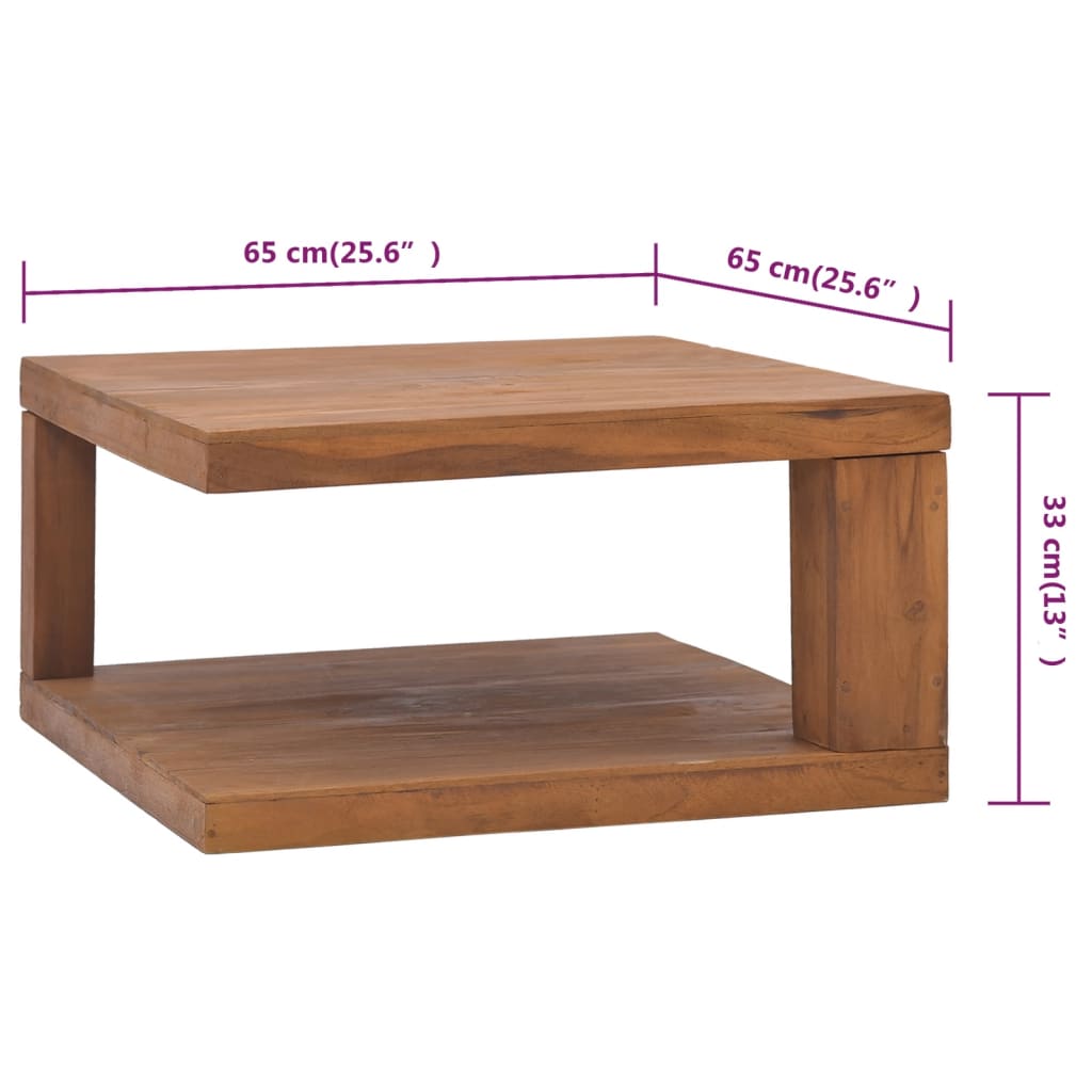 Table basse 65x65x33 cm teck massif