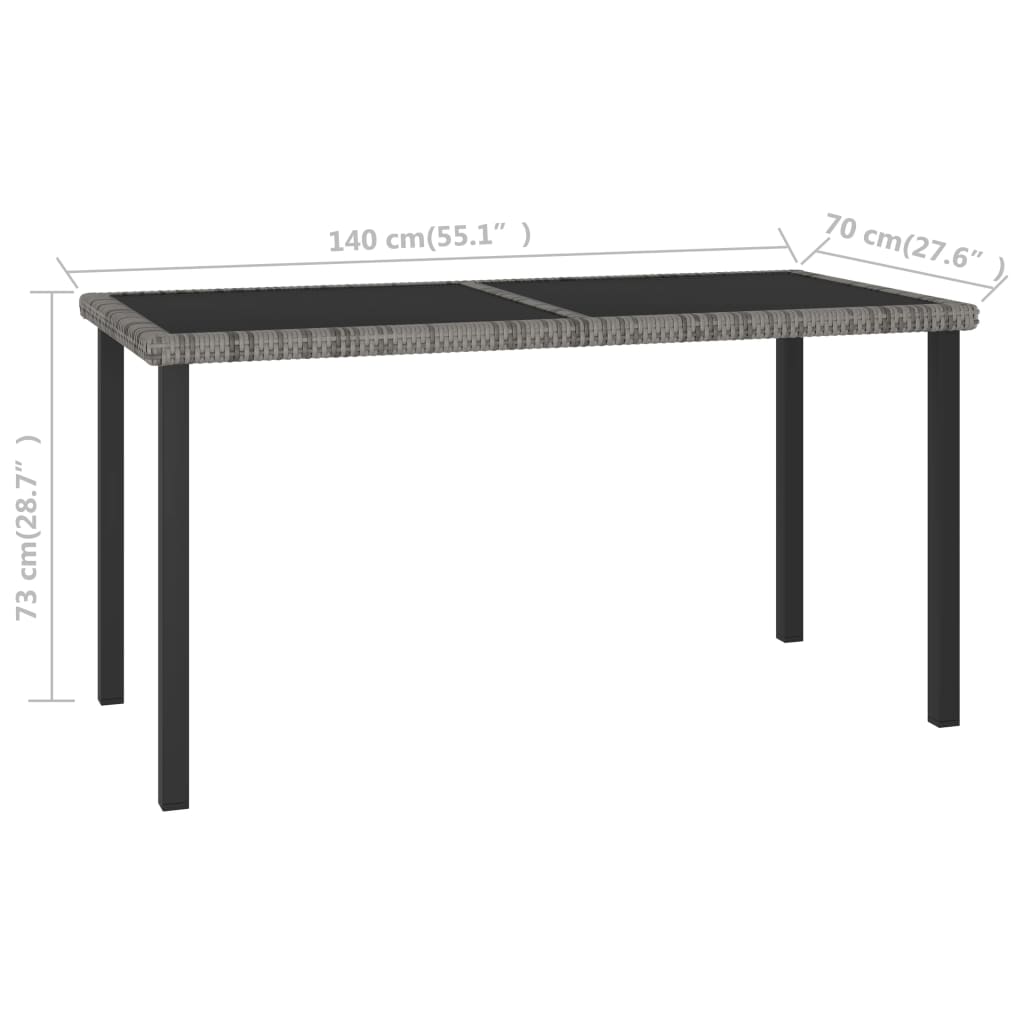 Ensemble de jardin 5 pièces en polyrotin