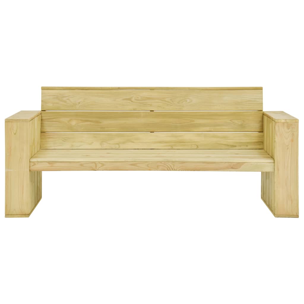 Banc de jardin avec coussins couleur crème 179 cm bois imprégné