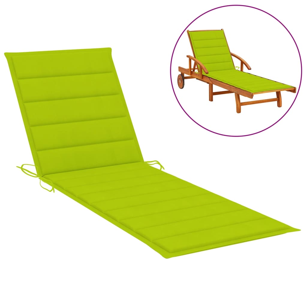 Chaise longue double avec coussins en pin imprégné