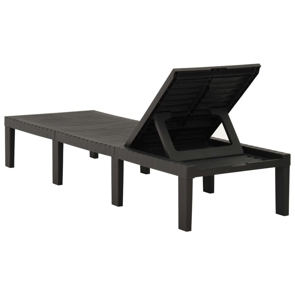 Chaise longue, plastique, anthracite