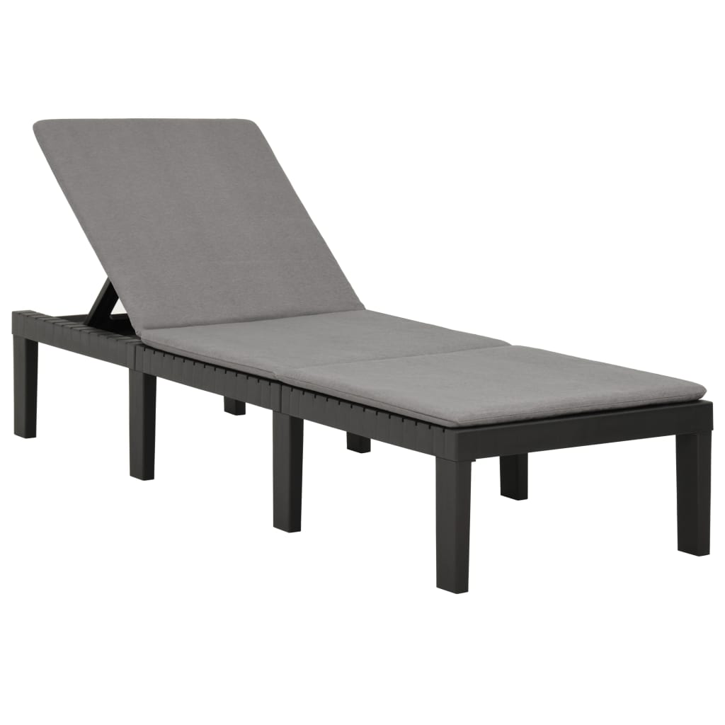 Chaise longue, plastique, anthracite